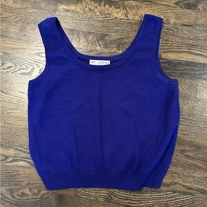 St. John Collection Santana Knit Scoop Neck Tank Top M Ultramarine Blue Shell
